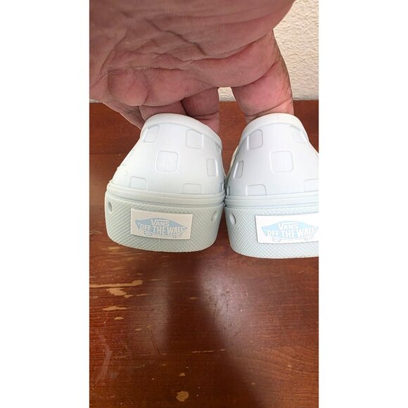 Vans Men's Light Blue Slip-On Checkerboard Perforated Rubber Shoes Size 6 - Picture 4 of 8